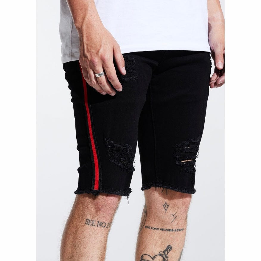 Crysp Line Stripe Shorts (Black) CRYSPSP221-131