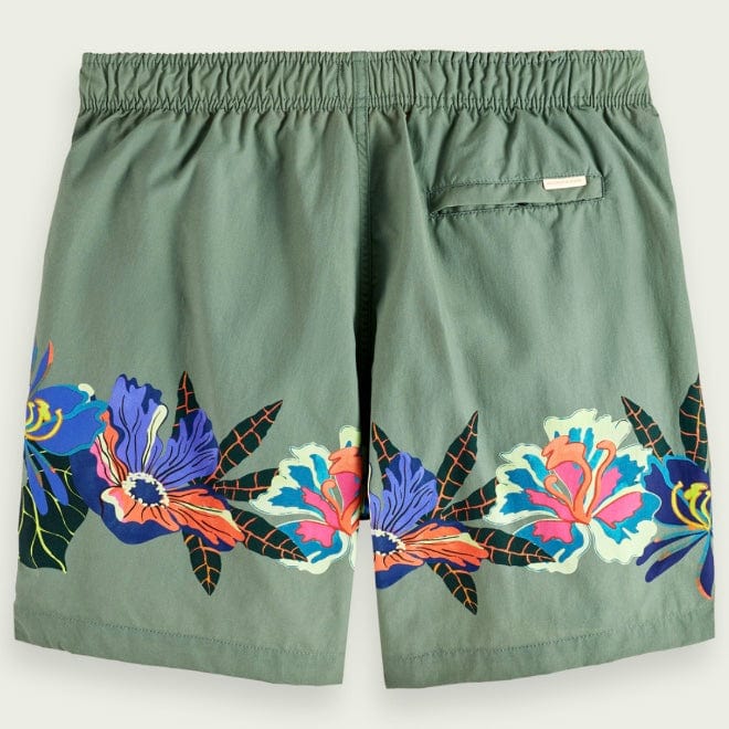 Scotch & Soda Printed Mid Length Swimshort (Green Print) 172424