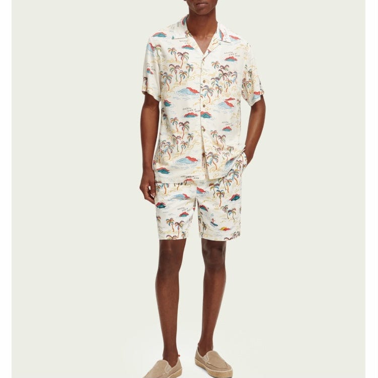 Scotch & Soda Fave Printed Bermuda Shorts (White Palmtree Aop) 171595