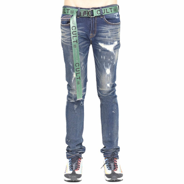 Cult Of Individuality Punk Super Skinny Belted Jean (Reyn) 621B12-SS04O