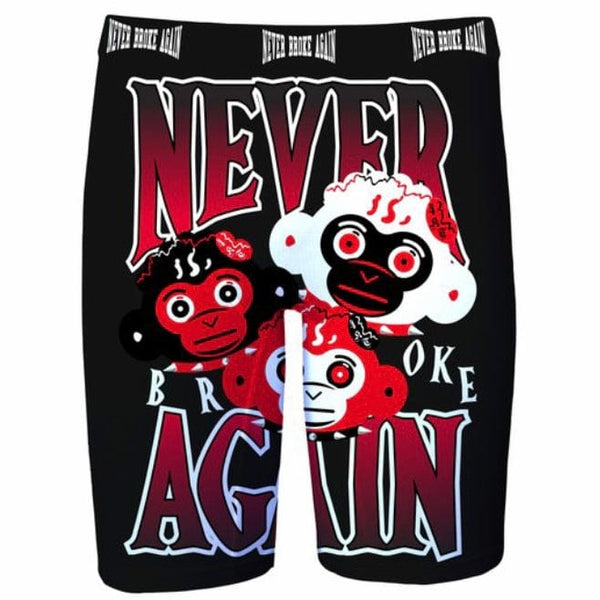 Never Broke Again Triple Monkey Head Boxers (Black)