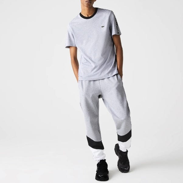 Lacoste Signature Striped Colorblock Fleece Jogging Pants (Grey/Black) XH7066