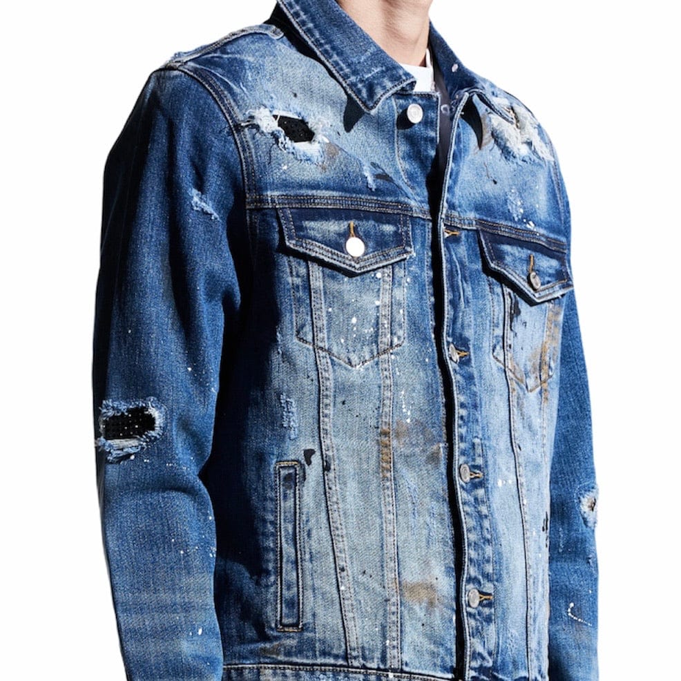 Embellish Crawley Denim Jacket (Indigo Patchwork) EMBSP121-205