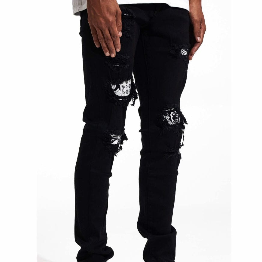 Crysp Leo Denim Jean (Black Paisley) CRYSPF221-110