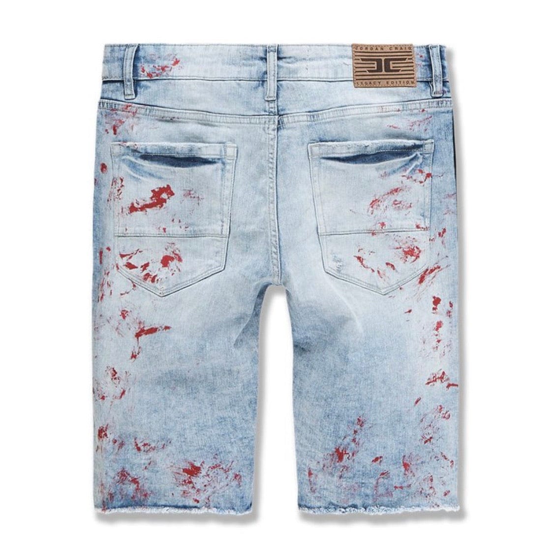 Jordan Craig Vegas Striped Denim Shorts (Fire Red) - J3167S