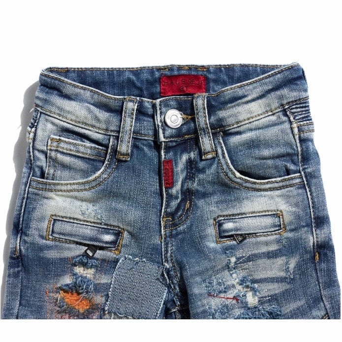 Haus Of Jr Kids Hamlin Biker Denim (Light Indigo) HOJFA20-101