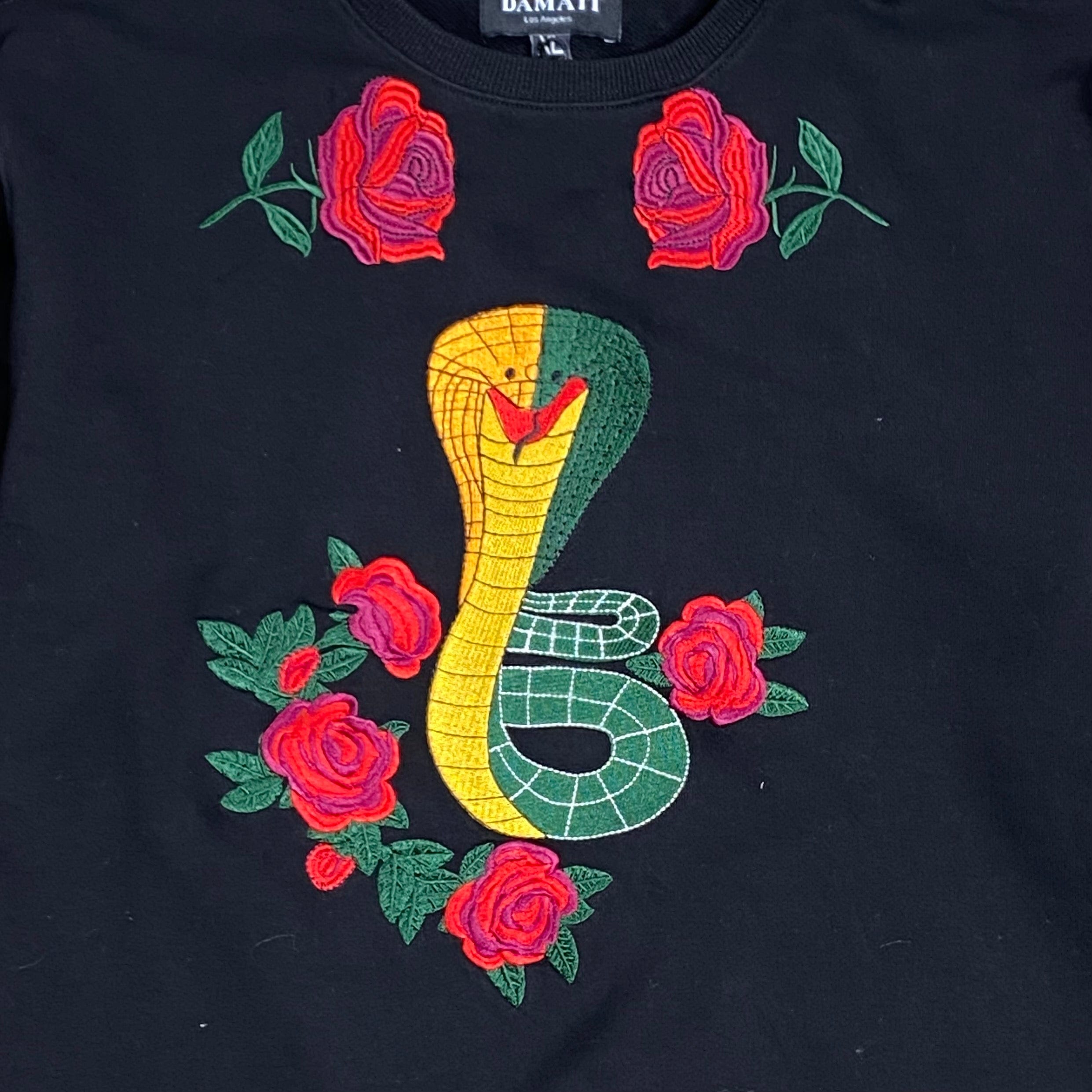 Damati Roses Crewneck (Black) - DMT-065