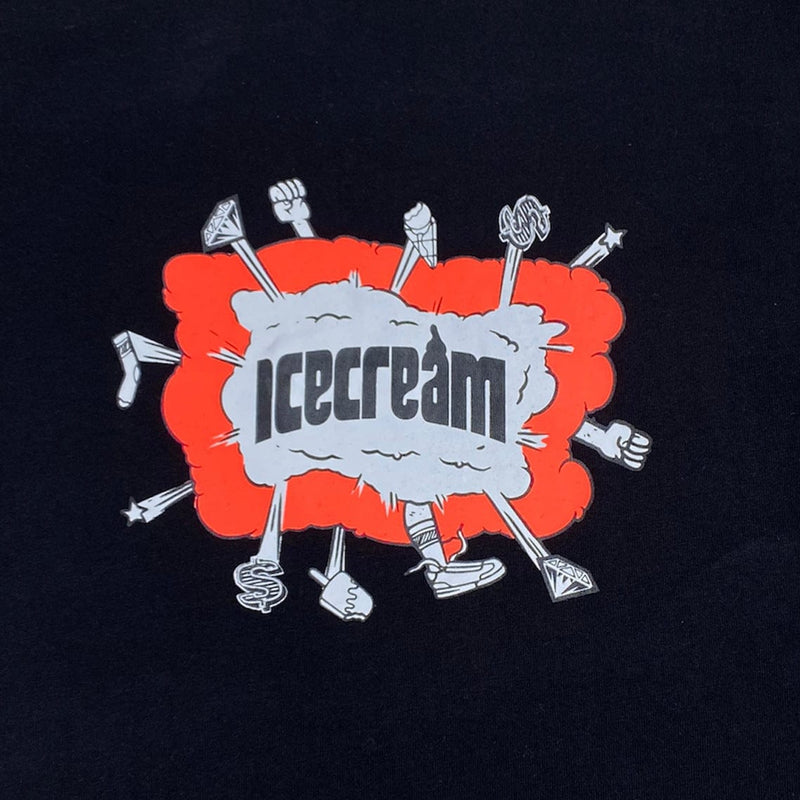 Ice Cream Fight Short Sleeve T Shirt (Black) 411-8202